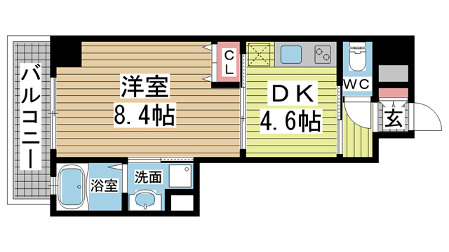 神戸市灘区大石東町の賃貸物件間取画像