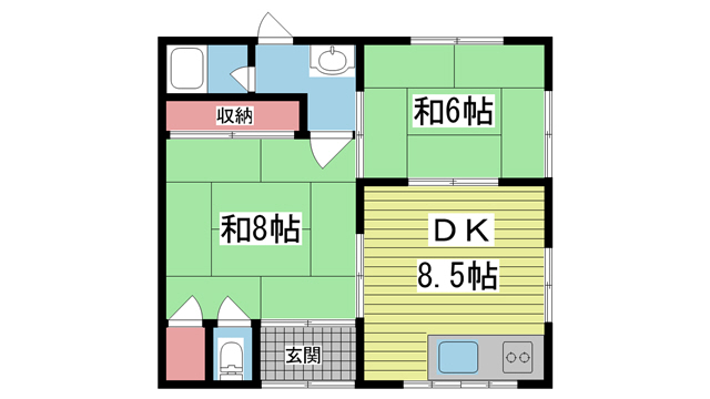 神戸市長田区鶯町の賃貸物件間取画像