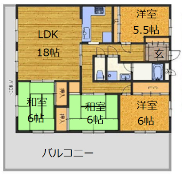 神戸市灘区楠丘町の賃貸物件間取画像