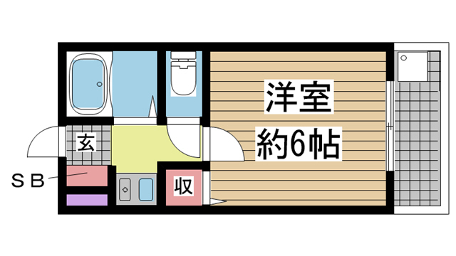 神戸市灘区岩屋中町の賃貸物件間取画像