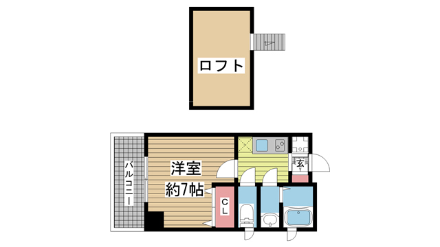 神戸市灘区城内通の賃貸物件間取画像