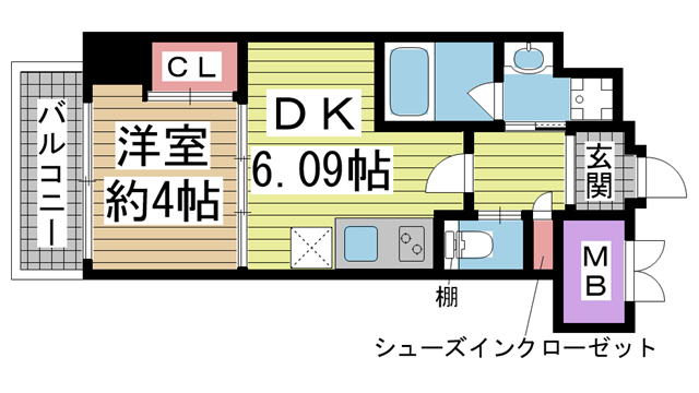 神戸市中央区日暮通の賃貸物件間取画像