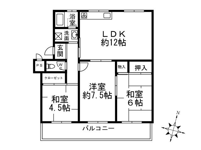 神戸市須磨区竜が台の賃貸物件間取画像