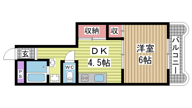 神戸市兵庫区湊町の賃貸物件間取画像