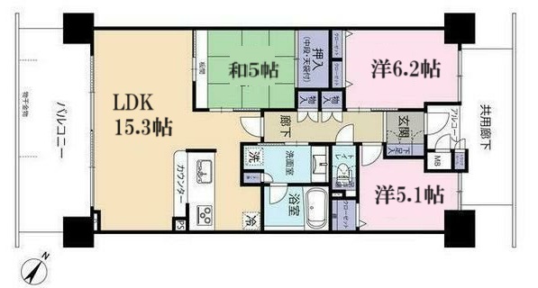 神戸市中央区脇浜町の賃貸物件間取画像