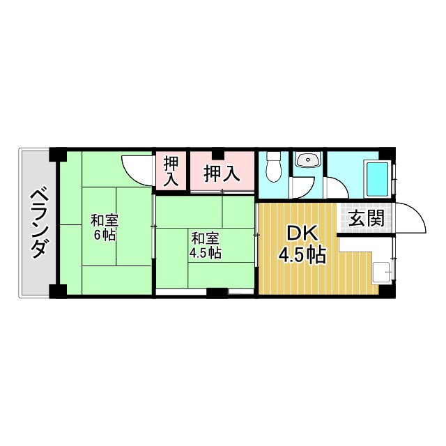 神戸市灘区赤松町の賃貸物件間取画像