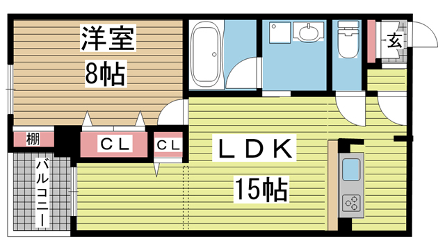 ワコーレアルテ上筒井 407|神戸市中央区野崎通(阪急神戸線王子公園駅)のマンション間取 ワコーレアルテ上筒井 407|神戸市中央区野崎通(阪急神戸線王子公園駅)のマンション間取
