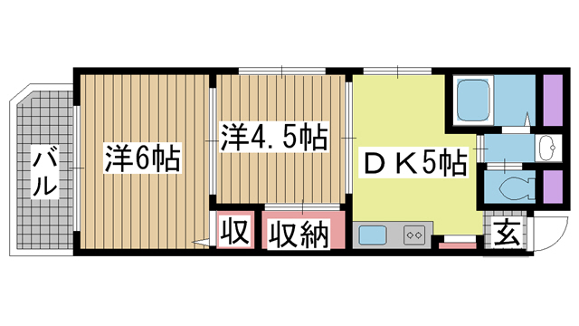 神戸市兵庫区塚本通の賃貸物件間取画像