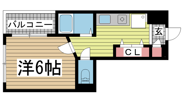 神戸市中央区琴ノ緒町の賃貸物件間取画像