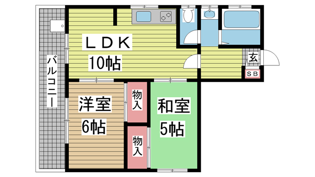 神戸市中央区多聞通の賃貸物件間取画像