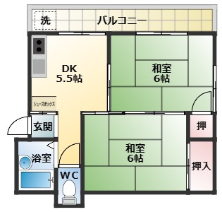 神戸市垂水区星陵台の賃貸物件間取画像