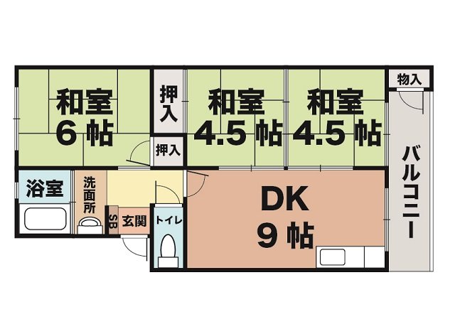 神戸市垂水区福田の賃貸物件間取画像