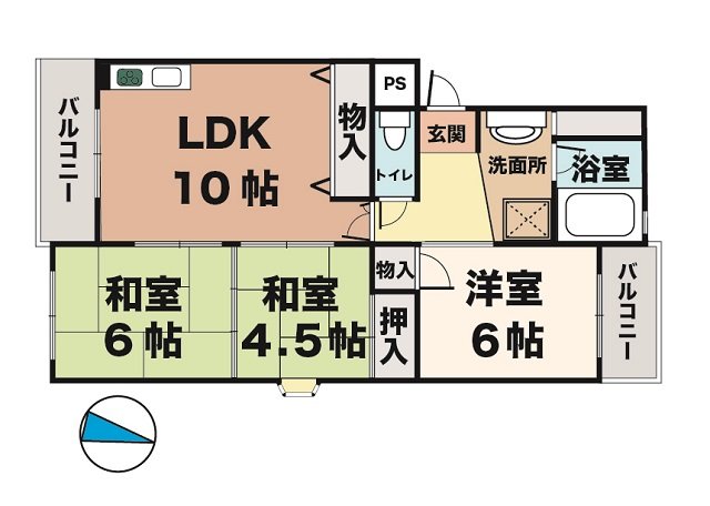 神戸市西区池上の賃貸物件間取画像