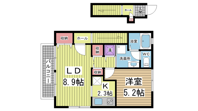 プロヴァンス弐番館 203|神戸市兵庫区石井町(神戸電鉄有馬線湊川駅)のアパート間取 プロヴァンス弐番館 203|神戸市兵庫区石井町(神戸電鉄有馬線湊川駅)のアパート間取