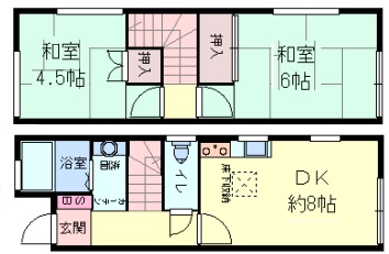 神戸市灘区水道筋の賃貸物件間取画像