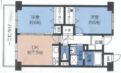 神戸市灘区灘南通の賃貸物件間取画像