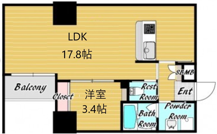 神戸市中央区磯上通の賃貸物件間取画像