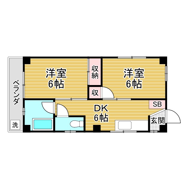 神戸市兵庫区三川口町の賃貸物件間取画像