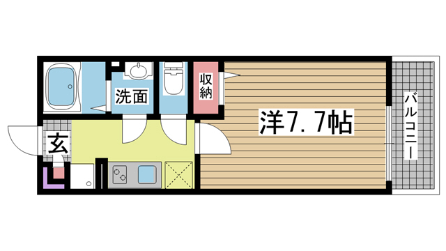 神戸市中央区旗塚通の賃貸物件間取画像