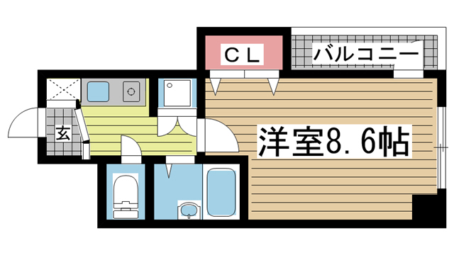 神戸市中央区下山手通の賃貸物件間取画像