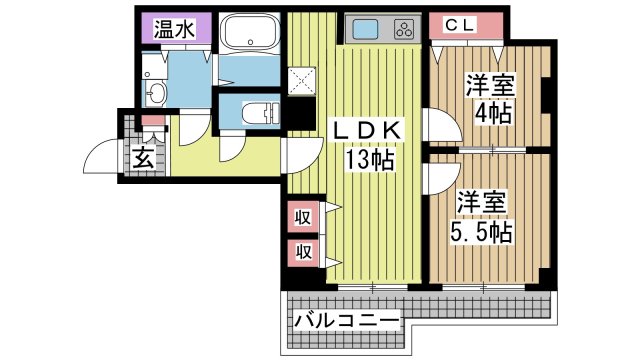 神戸市中央区浜辺通の賃貸物件間取画像