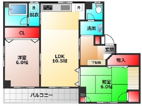 神戸市中央区旭通の賃貸物件間取画像