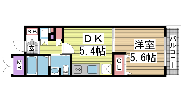 神戸市中央区雲井通の賃貸物件間取画像