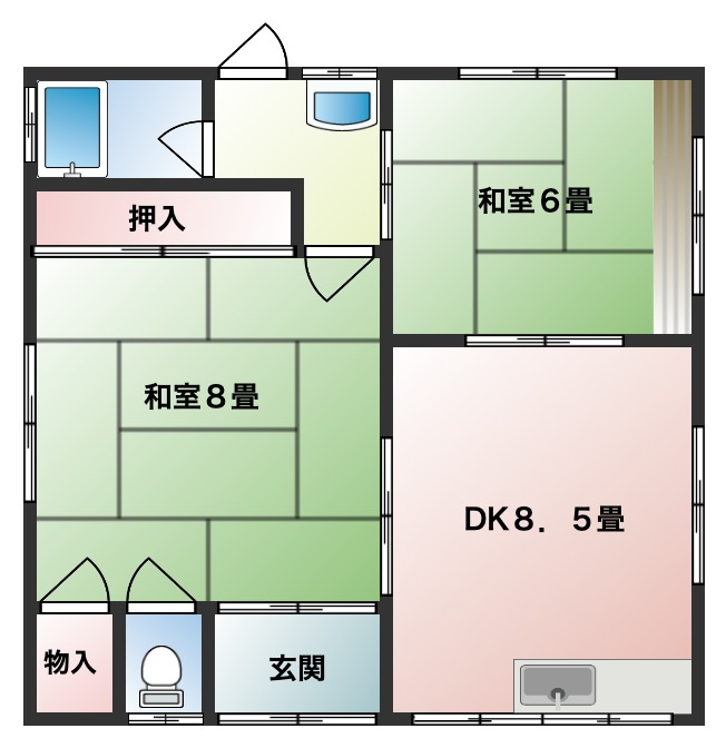神戸市長田区鶯町の賃貸物件間取画像