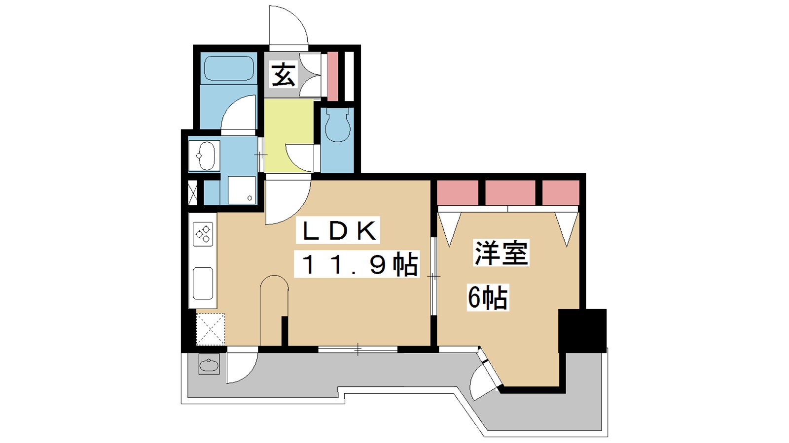 神戸市中央区海岸通の賃貸物件間取画像