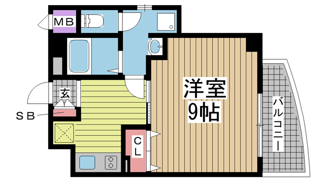 神戸市中央区熊内町の賃貸物件間取画像