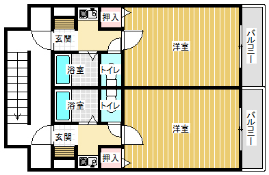 神戸市灘区岩屋中町の賃貸物件間取画像