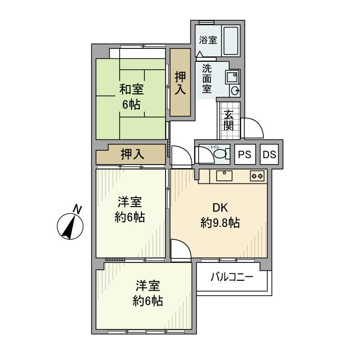 神戸市垂水区塩屋町の賃貸物件間取画像