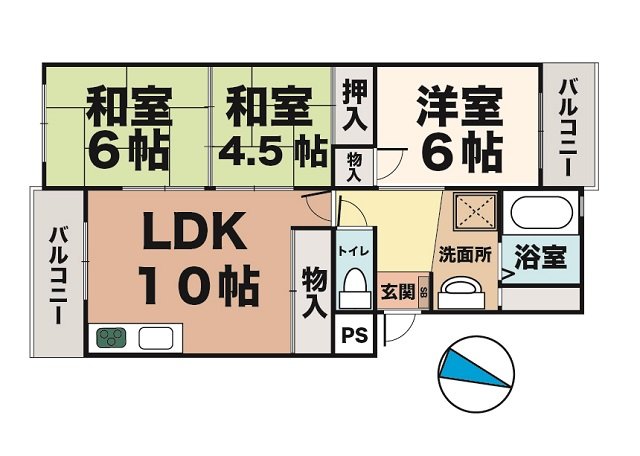 神戸市垂水区名谷町の賃貸物件間取画像