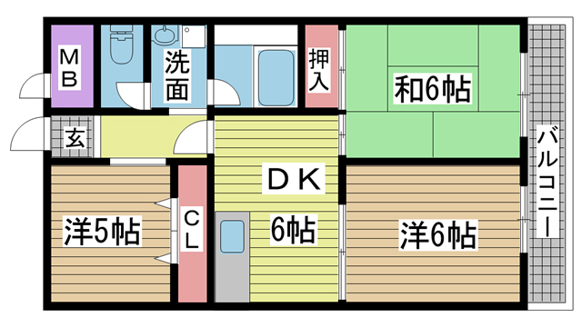 神戸市北区鈴蘭台北町の賃貸物件間取画像