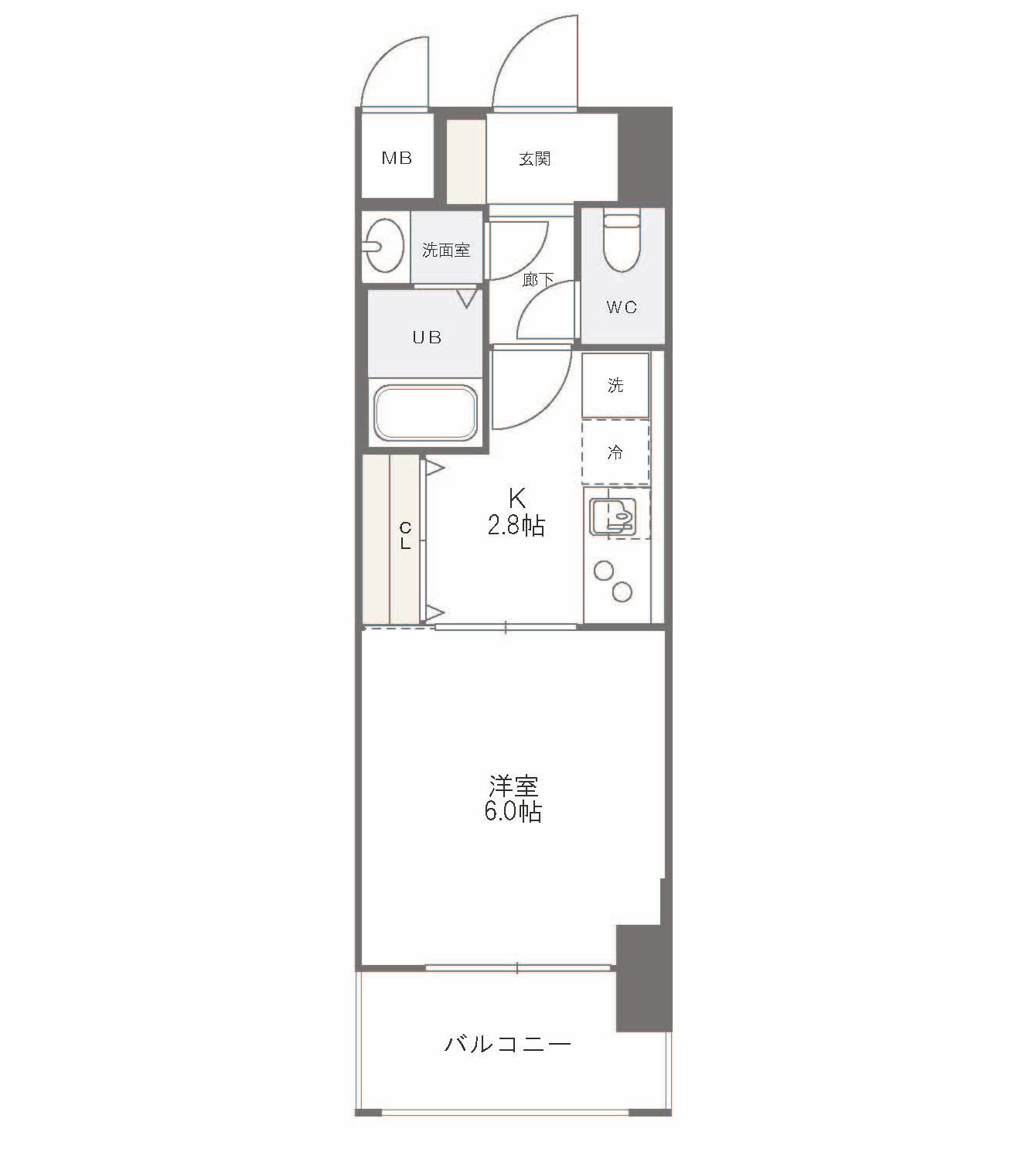 神戸市中央区生田町の賃貸物件間取画像