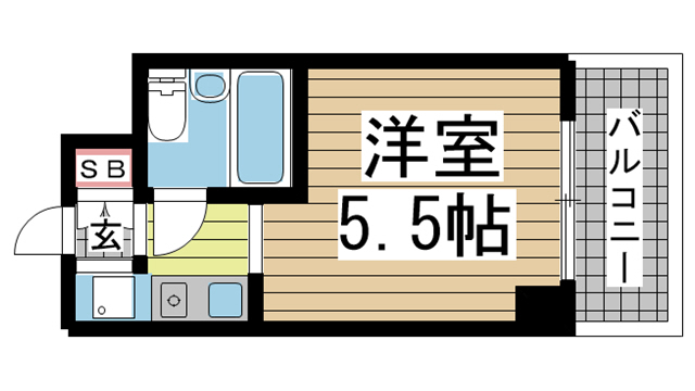 神戸市中央区御幸通の賃貸物件間取画像