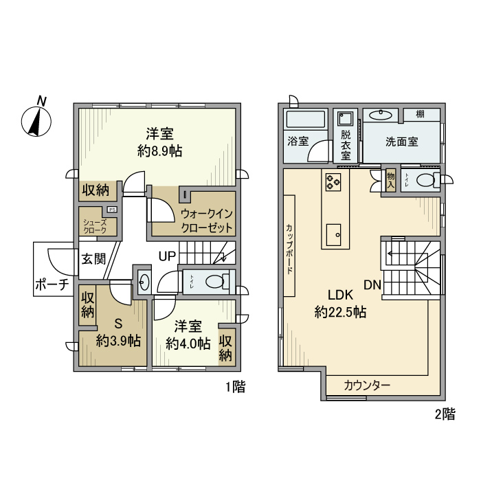 神戸市東灘区鴨子ケ原の賃貸物件間取画像