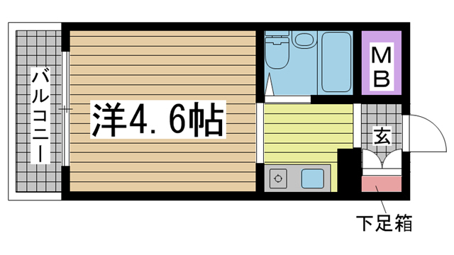 神戸市灘区楠丘町の賃貸物件間取画像