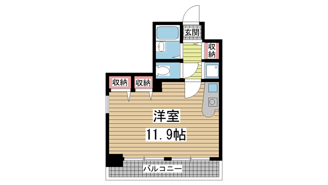 神戸市中央区国香通の賃貸物件間取画像