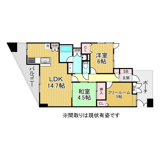 神戸市中央区中山手通の賃貸物件間取画像