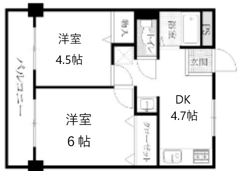 神戸市中央区二宮町の賃貸物件間取画像