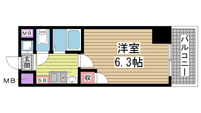 神戸市中央区生田町の賃貸物件間取画像