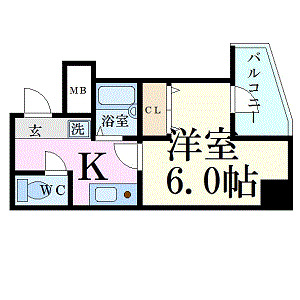 神戸市中央区相生町の賃貸物件間取画像