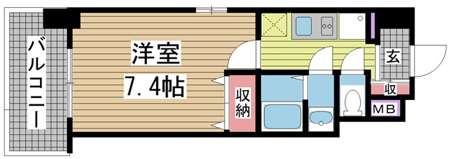 神戸市中央区御幸通の賃貸物件間取画像