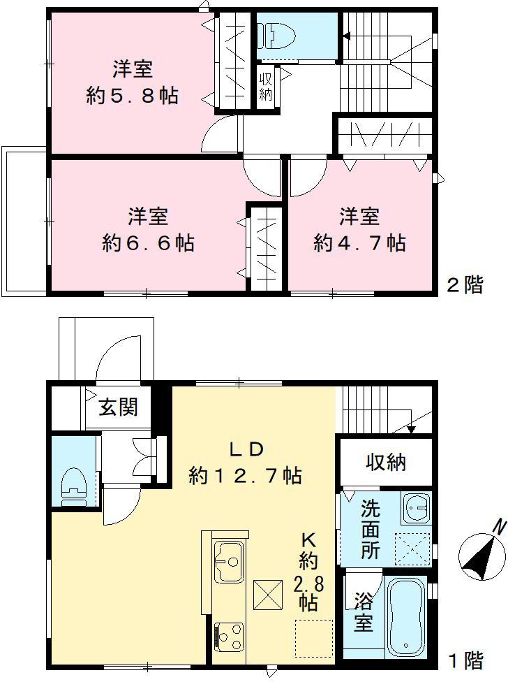 神戸市須磨区離宮前町の賃貸物件間取画像