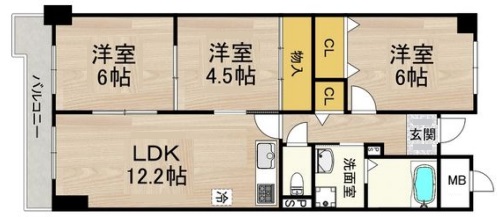 神戸市灘区新在家南町の賃貸物件間取画像