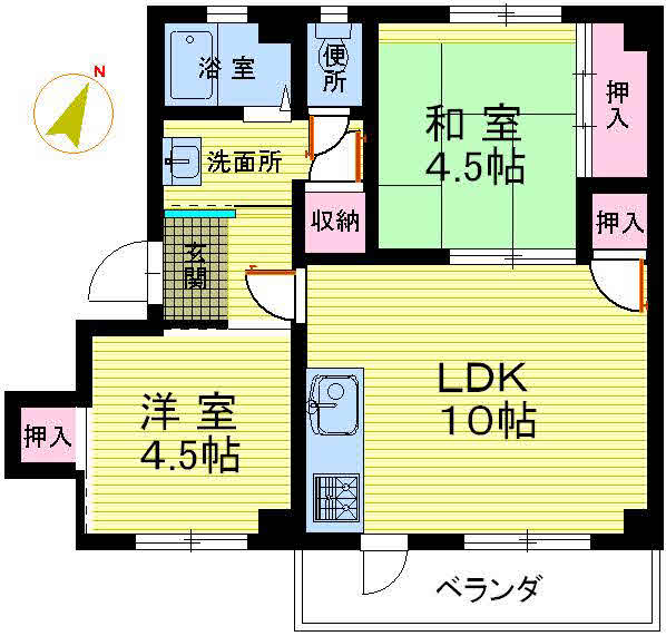 神戸市垂水区神陵台の賃貸物件間取画像