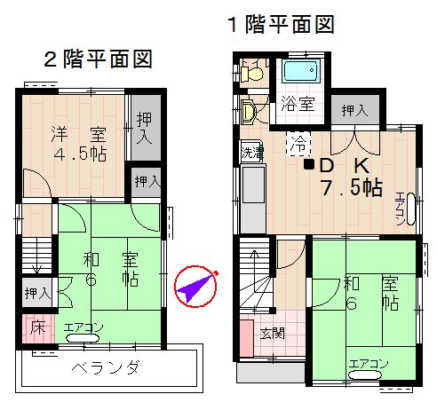 神戸市垂水区塩屋町の賃貸物件間取画像