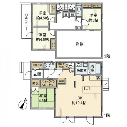 神戸市垂水区舞多聞西の賃貸物件間取画像