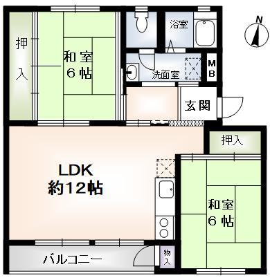 神戸市東灘区渦森台の賃貸物件間取画像